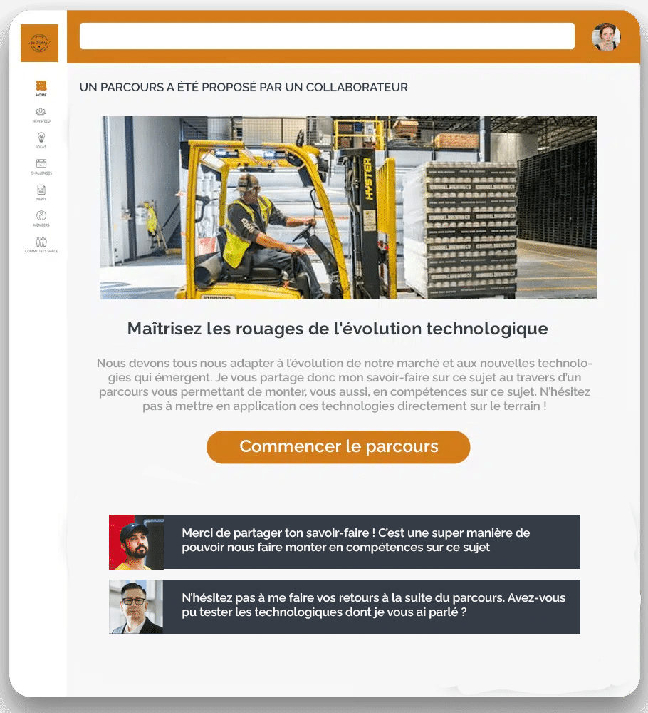 Plateforme d'intelligence collective pour le secteur de l'industrie : partage d'expertise