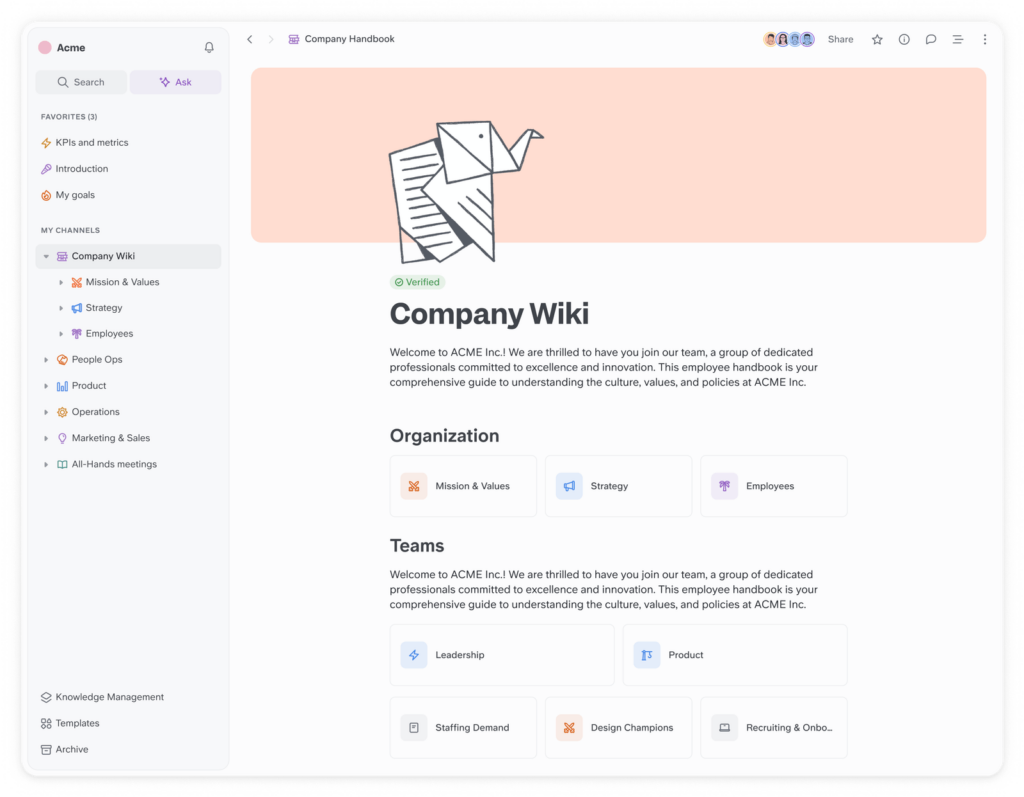 Outils pour partager les bonnes pratiques : Slite