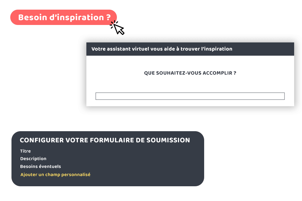 Exemples de boite à idées : accompagnement à la formalisation des idées