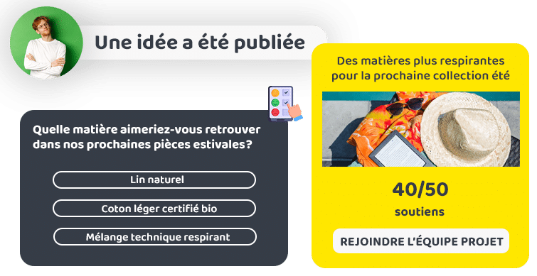 Plateforme de co-création pour marques et retaliers : obtenez des idées concrètes issues du terrain