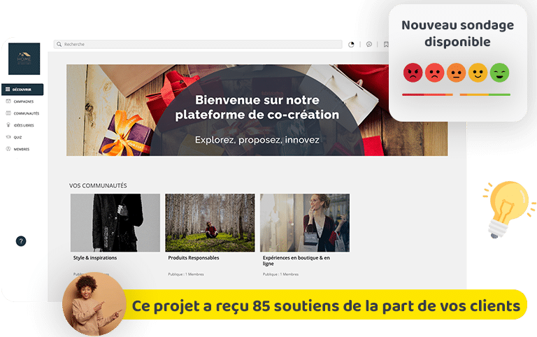 Plateforme de co-création pour marques et retaliers - visuel header