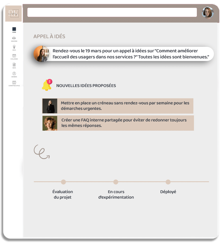 Plateforme d'intelligence collective pour le secteur public - innovation participative