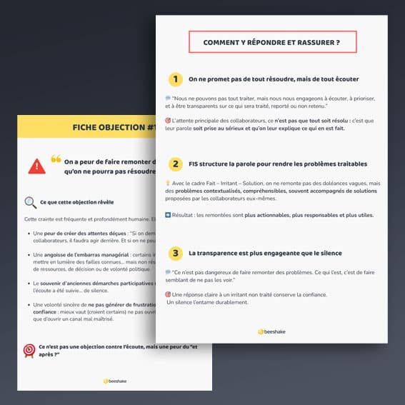 Fiches argumentaires - lever les objections internes - visuel ressources