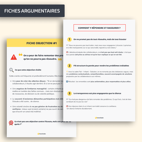 Contenus Pratiques - Ressources - Fiches Argumentaires pour levier les objections internes